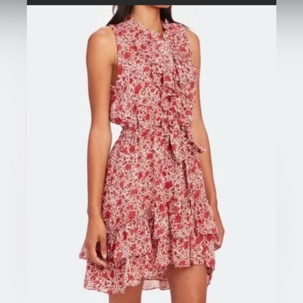 Miss | Eba Ruffle Mini Dress | Red Floral